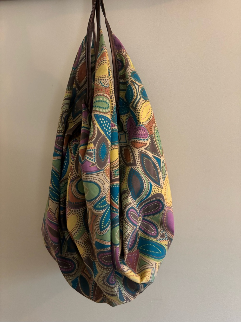 Multicolor Floral Canvas Zipper Tote - Boho / Cottagecore